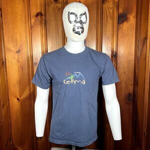 M Vintage Mexico Travel Tee Blue Colima Embroidered 90s Souvenir